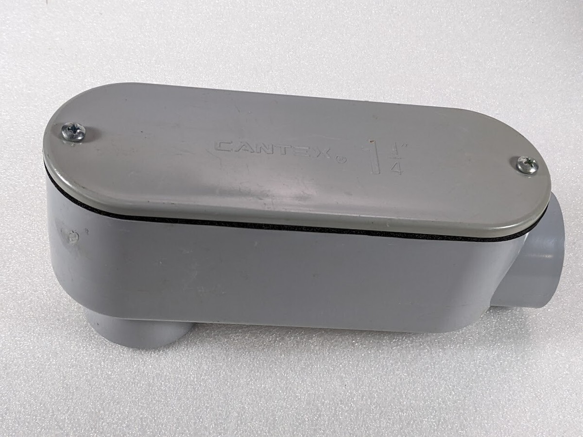 Cantex 5133666 Conduit Outlet Body – PVC Type LB, 90-Degree Turn With Cover, Non-Conductive