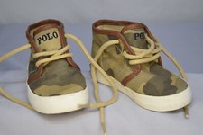 POLO Ralph Lauren Hi Top Sneaker Youth Size 6 Camo Canvas Shoes Chukka Boot