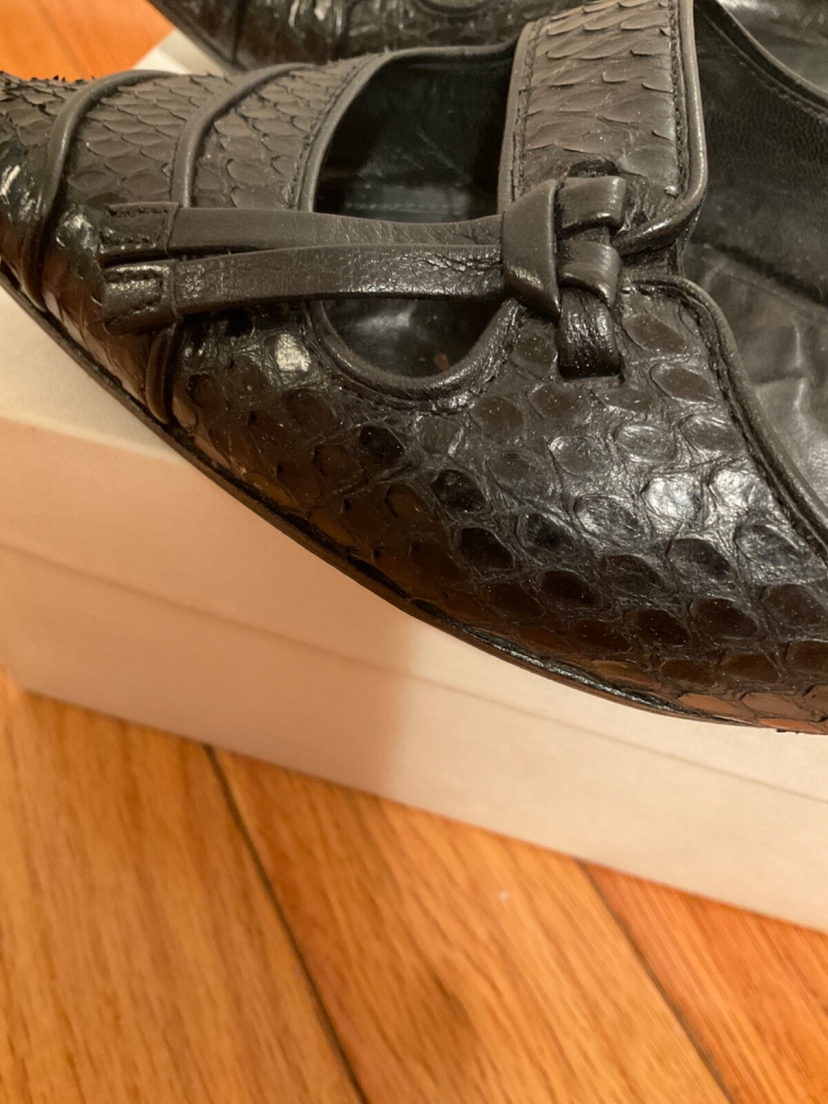 Giorgio Armani Python Leather Black Pointed Toe B… - image 5