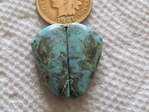 2 Nacozari Turquoise 18 carat Cabochons Matching Set Pair Blue cabs