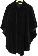 Vintage Radley Ladies Black 100% Cotton Velour Tie Front Cape Size Uk 12