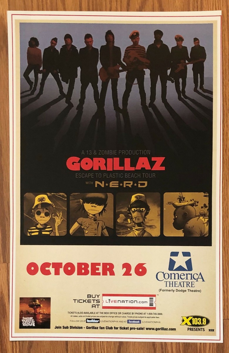 Gorillaz Promotional Concert Poster 2010 | eBay