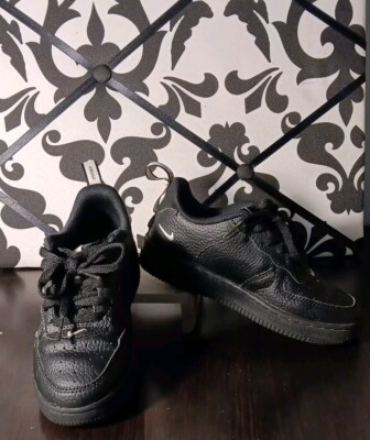 Kids NIKE AIR FORCE LV8 UTILITY (PS) BLACK-WHITE -Yel Size  [AV4272-001] - Main Image