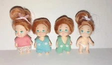 Vtg TYCO Quints Sunny Time Quints With Magic Freckles Mini Dolls  1, 2, 4, 5