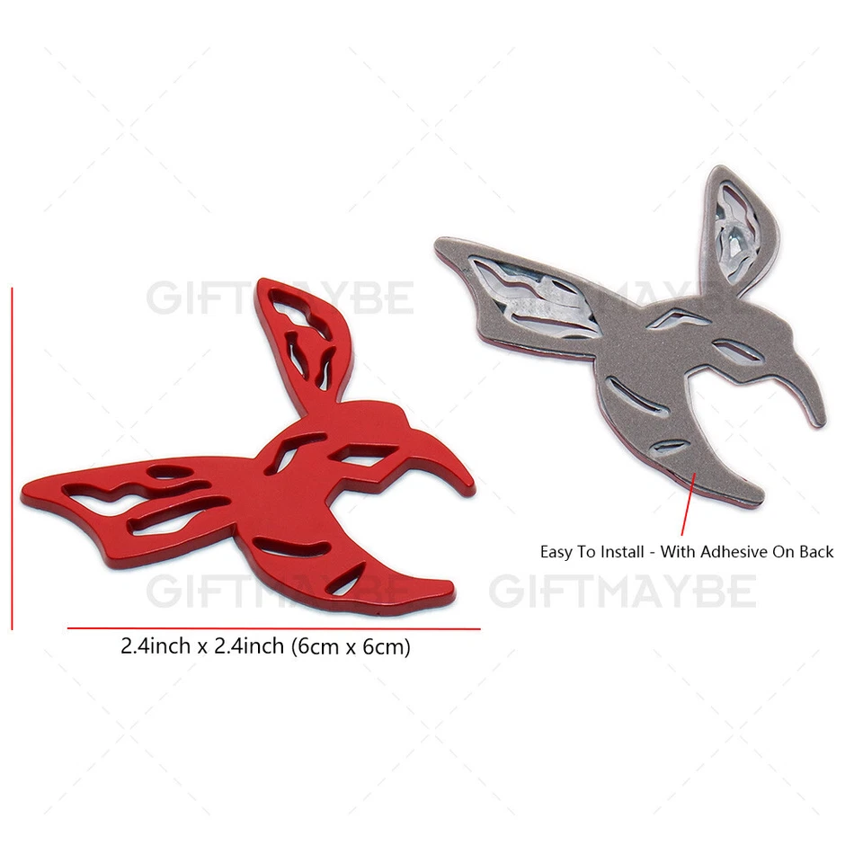 2pcs Red 3D Maya Bee Bumblebee Body Side Fender Badge Car Emblem Nameplates Foto 4 de 4