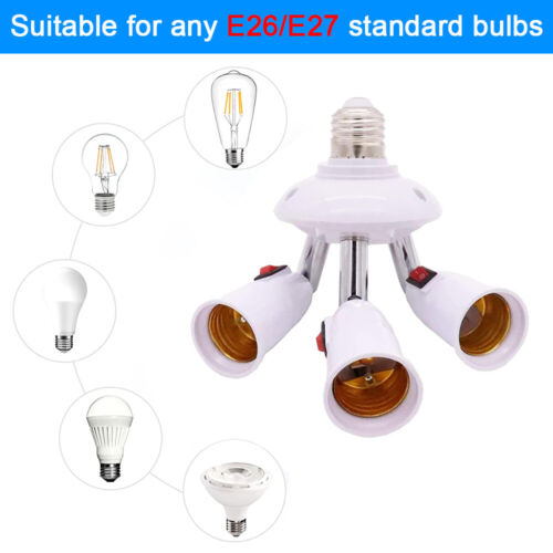 3 in 1 E26/E27 Adjustable Bulb Socket Adapter Extender For Halogen LED CFL Bulbs - Picture 3 of 8