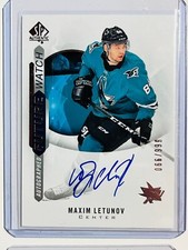  2020-21 SP Authentic #179 Maxim Letunov RC Future Watch Autographs FWA Sharks