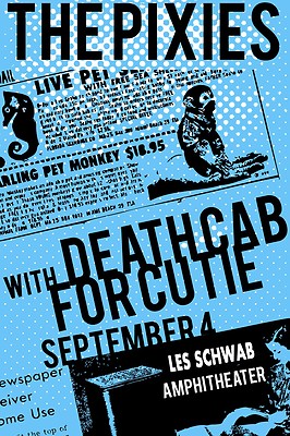 PIXIES / DEATH CAB FOR CUTIE 2004 PORTLAND CONCERT TOUR POSTER