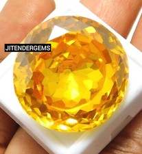 100 Ct Huge Zircon Cambodia Natural Yellow Color Round Cut Loose Gemstone