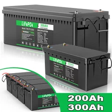 12V 200Ah 300Ah LiFePO4 Lithium Battery BMS for RV Boat Solar Golf Cart Off-grid