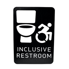 All Gender Restroom Sign ADA certified braille toilet icon bathroom "Unisex"