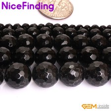 AAA Grade Natural Faceted Black Tourmaline Genuine Gemstone Beads Jewelry Making