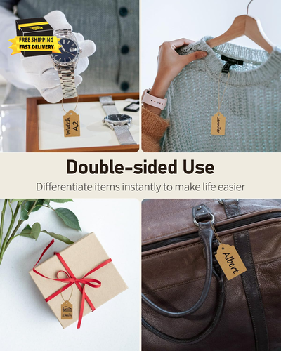 200 Pcs Price Tag with String Attached Writable Brown Kraft Paper Tags with Jute - Picture 7 of 7