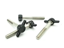 1/4"- 20 Tee Thumb Screws w Wing Knob  USA Made  SS  6 Lengths  4 per package
