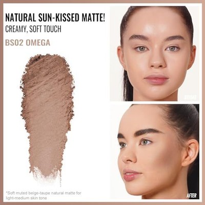 Oulac Matte Bronzer Powder Face Makeup with Mirror - Natural SunKissed Bronze...