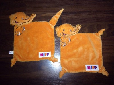 1 Stück- Schmusetuch Kuscheltuch Schnuffel Hipp Baby Nahrung Elefant Orange Knot