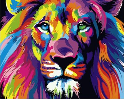 Paint by Number for Adults Kids Beginner, 16''Wx20''L - Unframed Colorful Lion