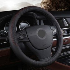 Universal Leather Car Steering Wheel Cover Anti-Slip Breathable Grip Protector