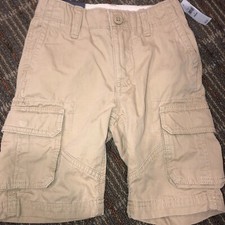NWT GAP KIDS CARGO BOYS SZ 5 REGULAR KHAKI RANGER SHORTS ADJUSTABLE WAIST POCKET