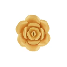 Mega Crafts - 8" Handmade Paper Pedal Flower - Gold, 1PC