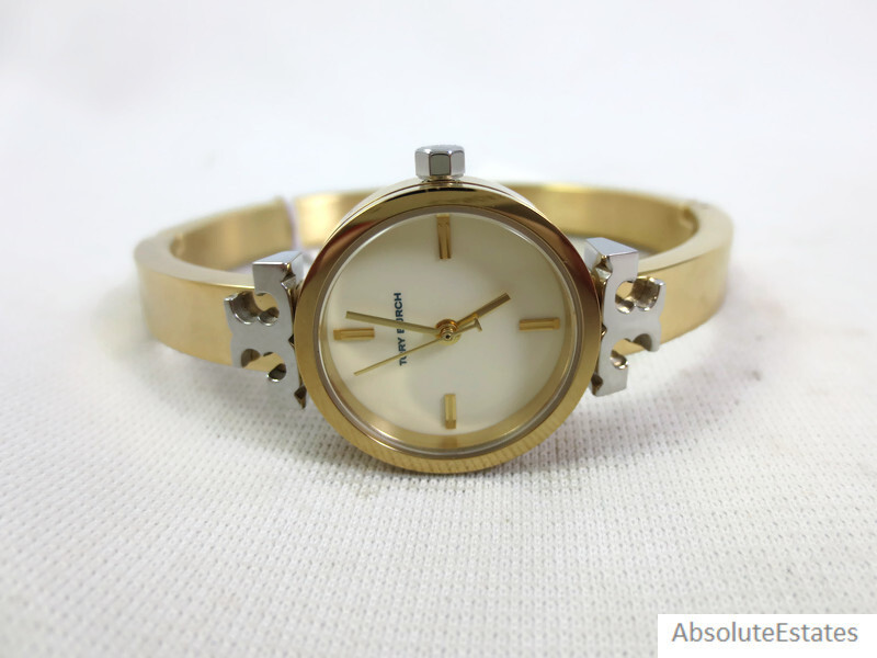 NEW Tory Burch Kira Two Tone Gold Silver Bangle Bracelet NEW Tory Burch Kira Two Tone Gold Silver Bangle Bracelet