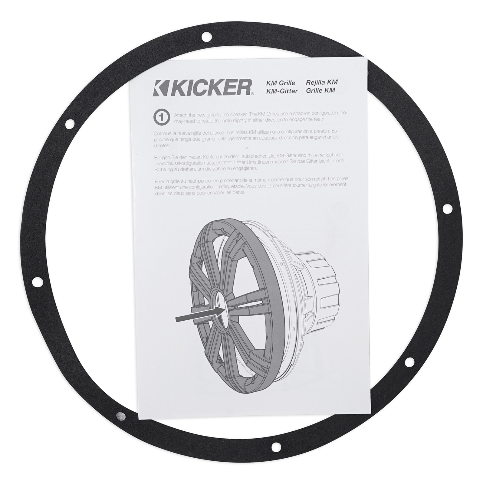 Угольная решетка Kicker 45KMG12C 12 со светодиодной подсветкой для сабвуферов KM12 KMF12 KMG12C