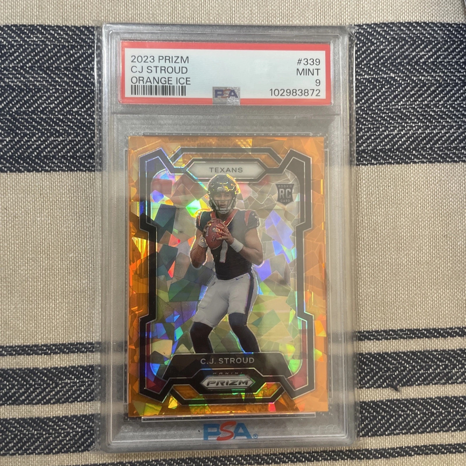 Deal for 2023 PANINI PRIZM ORANGE ICE #339 CJ STROUD PSA 9