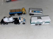 Lot 4 Vintage Micro Machines semi Trucks RV, trailer mix lot Toys