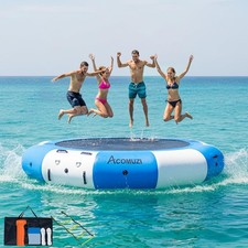 Inflatable Water Trampoline for Lake Pool Ocean, 12FT Heavy Duty Floating Trampo