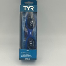 TYR Vesi Swim Goggle LGHYB 156 Smoke/Blue Low Profile Design Speed Adjustment.