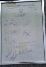 Everton Team Autographs Circa 1984/1985