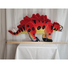 Melissa Doug Stegosaurus Plush Red Orange Large Dinosaur Stuffed Animal 2147