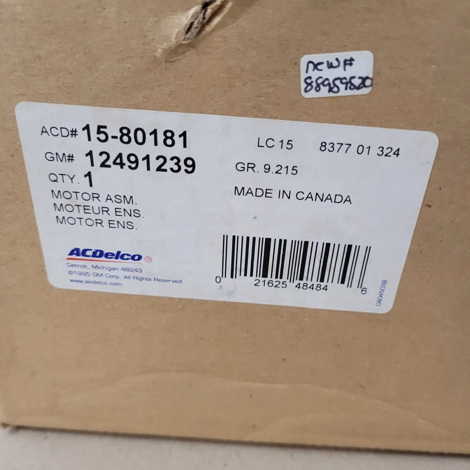 Motor soplador HVAC genuino GM 1986-1996 Chevrolet Buick Cadillac Pontiac 12491239 Foto 2 de 4