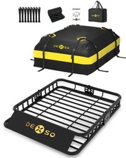 51" x 36" Universal Roof Rack Basket, 200 Lbs Capacity Rooftop Cargo Carrier ...