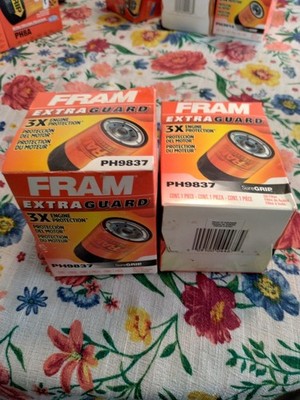 Lot Of 2 FRAM Extra Guard PH9837, 10K Mile Change Interval Spin-On Oil Filter