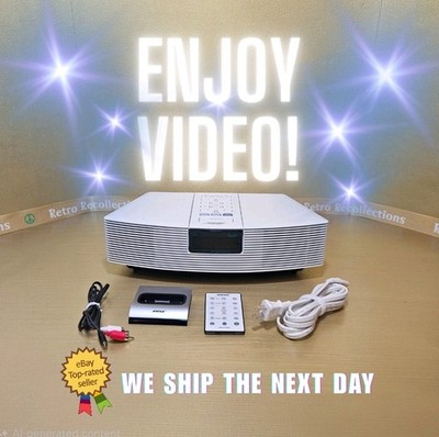 BOSE Wave Radio AWR1W1 Pristine!! White AM/FM Alarm Clock Bundle