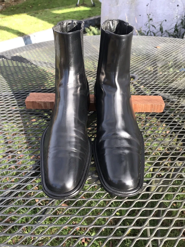 Женские черные кожаные сапоги Gucci размер 7,5 B без застежек сделано в Италии - Изображение 2 из 4