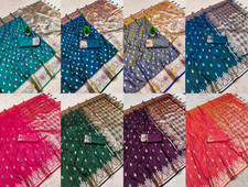 Latest Beautiful Soft Silk Saree With Blouse For Women Wedding Wear