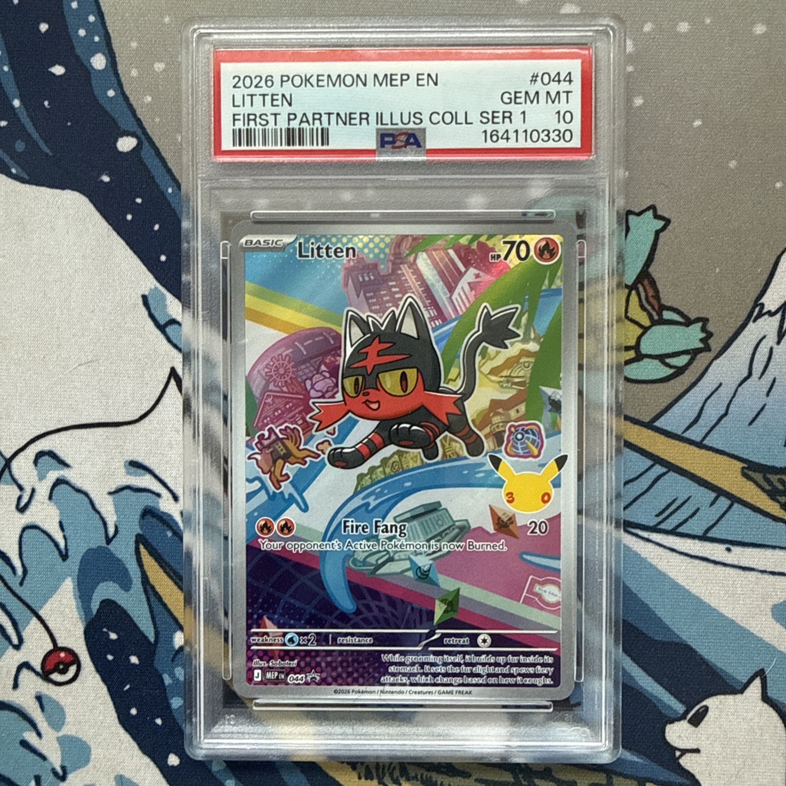 Pokemon First Partner Litten #44 PSA 10