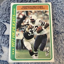1978 Topps O.J. Simpson Football #4 1977 Highlights Buffalo Bills