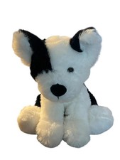 2018 Animal Adventure Black and White Plush Puppy Dog Stuffed Soft Toy 9 Inch