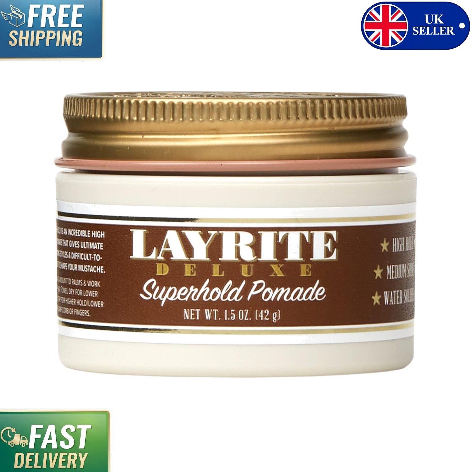 Layrite Water-Based Pomade 42g | Control, Shine & Tame Frizz Effortlessly