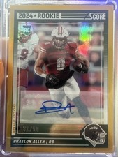 2024 Score - Rookies Braelon Allen #390 Gold Zone Signatures /50 (AU, RC)