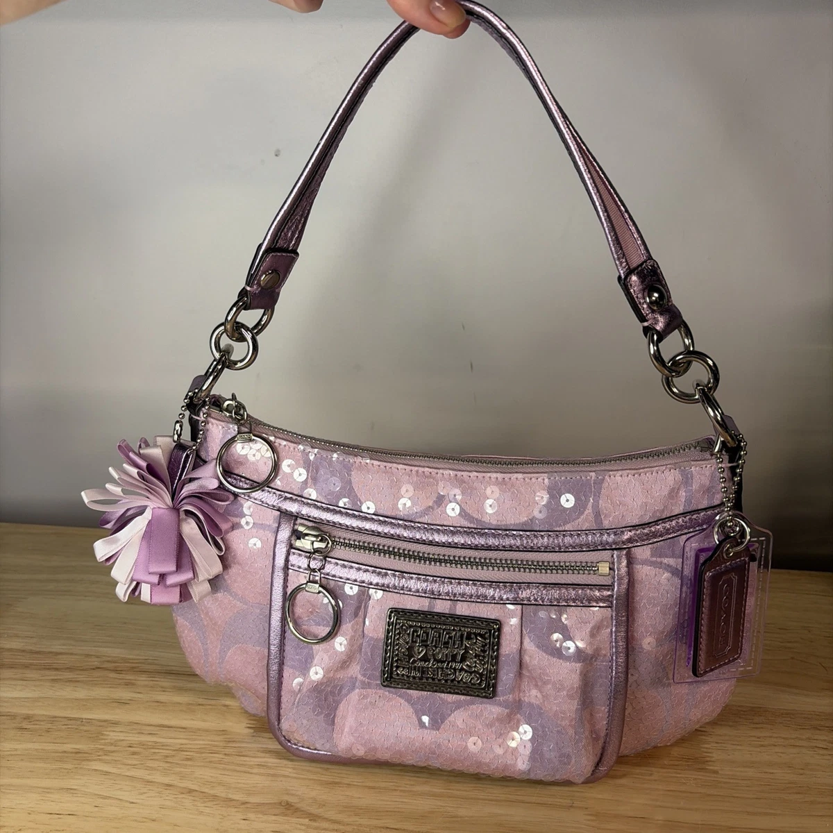 Purple Poppy Coach Purse for sale | eBay