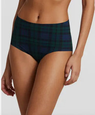 Commando M/L Classic High Rise Microfiber Bikini Panty NWOT Tartan Plaid