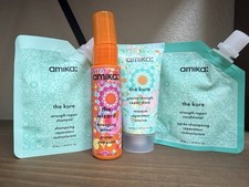 AMIKA 4pc set The Kure Shampoo Conditioner, Hair Mask Wizard Detangling Primer