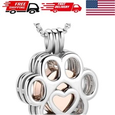 316L Stainless Steel Cremation Locket Urn Necklace for Pet Ashes - Gift-Ready