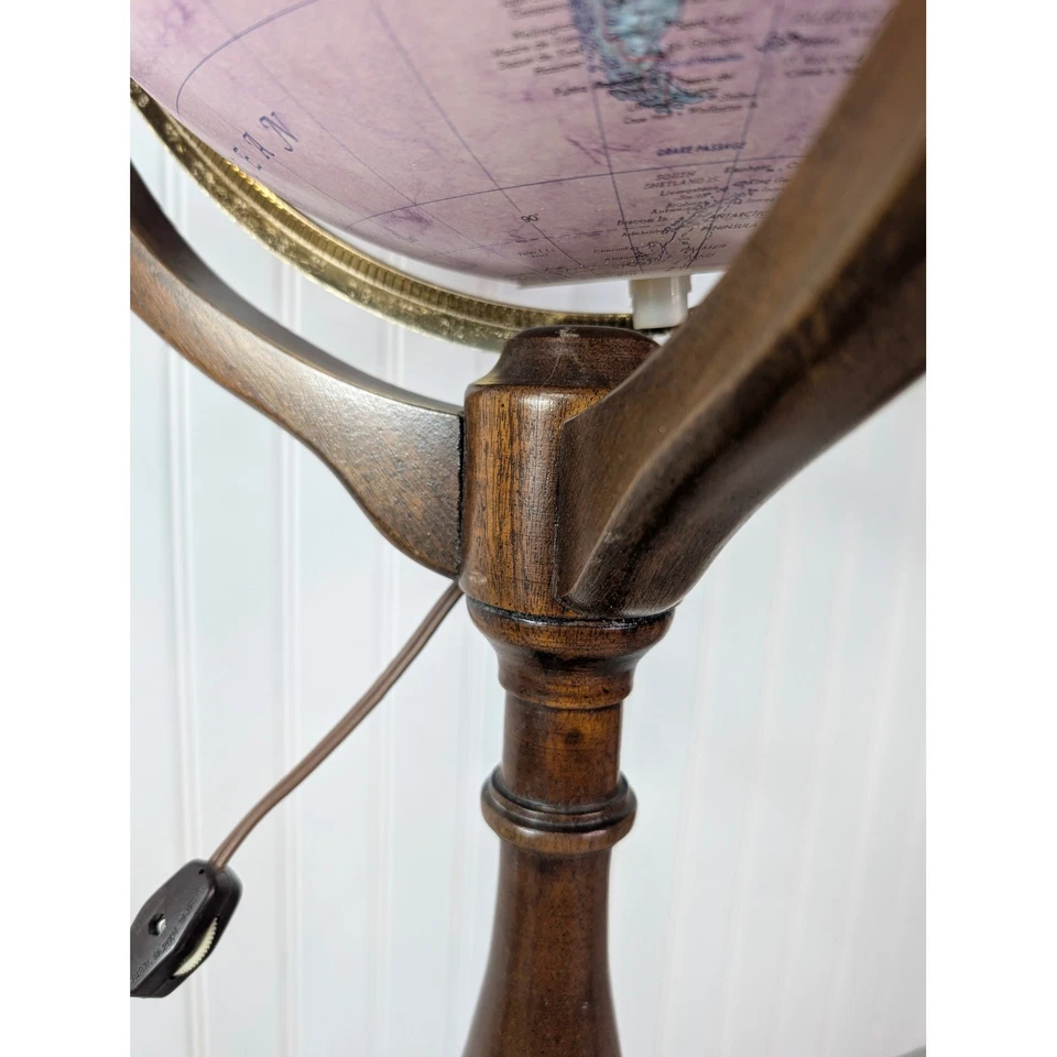 Globo iluminado púrpura serie clásica mundial de 12 pulgadas Replogle en soporte funcionando Foto 3 de 4