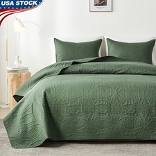 Modern Elegant Quilt Set Lightweight Durable Bed Cover W/ Pillow Shams New