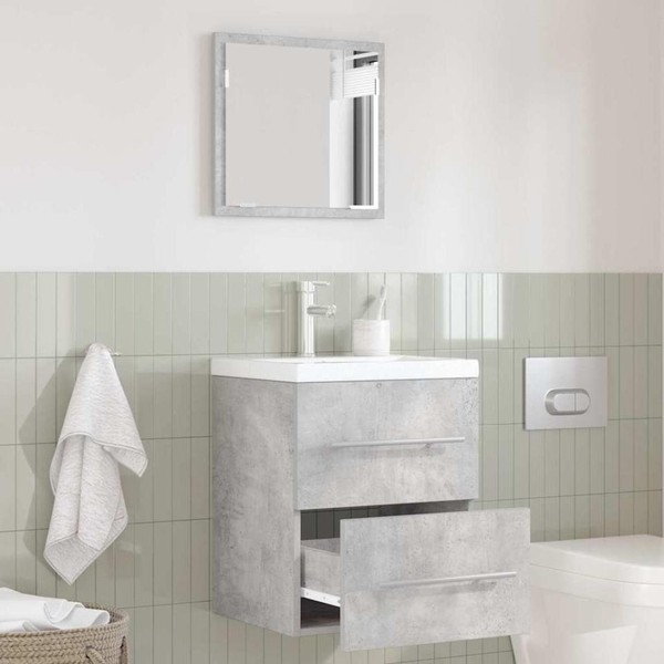 BadezimmermöBel-Set Grau 41 X 38,5 X 48 Cm Sperrholz Und Metall-image